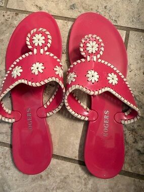 Jack Rogers Pink Embellished Women's Slide Sandals